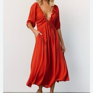 Baltic Born Vibrant Orange Midi Dress